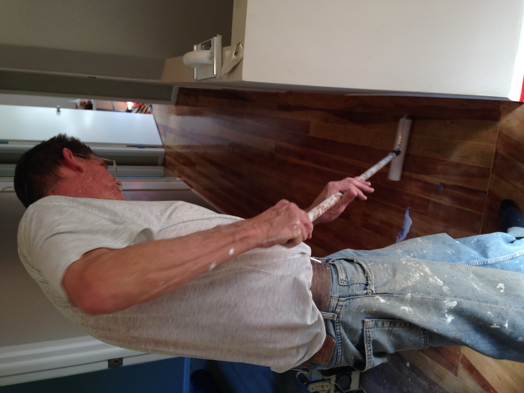 Floor sanding in progress